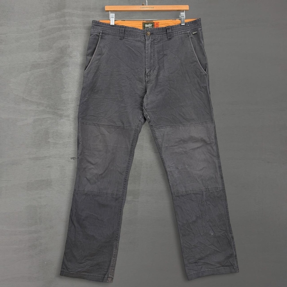 Howler Brothers ATX Work Pants Grey Double Knee Utility Trousers 35 x 32